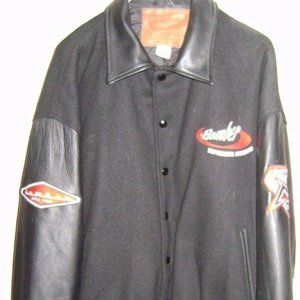 Rare HTF Vintage Marzocchi Men's Bomber Leather Wool Jacket Sz L